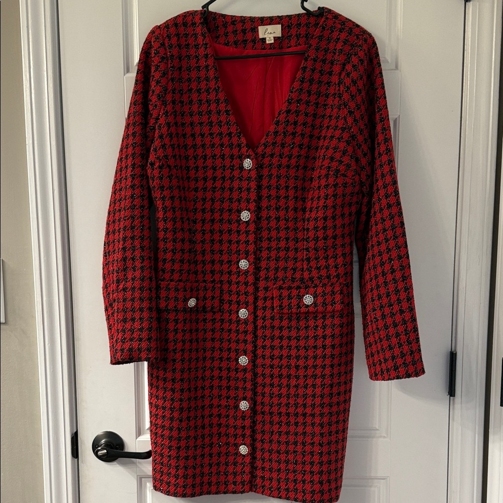 Tweed Sparkle Houndstooth Dress